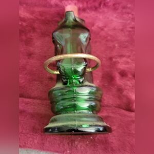 Avon "Pony Post" green glass decanter,